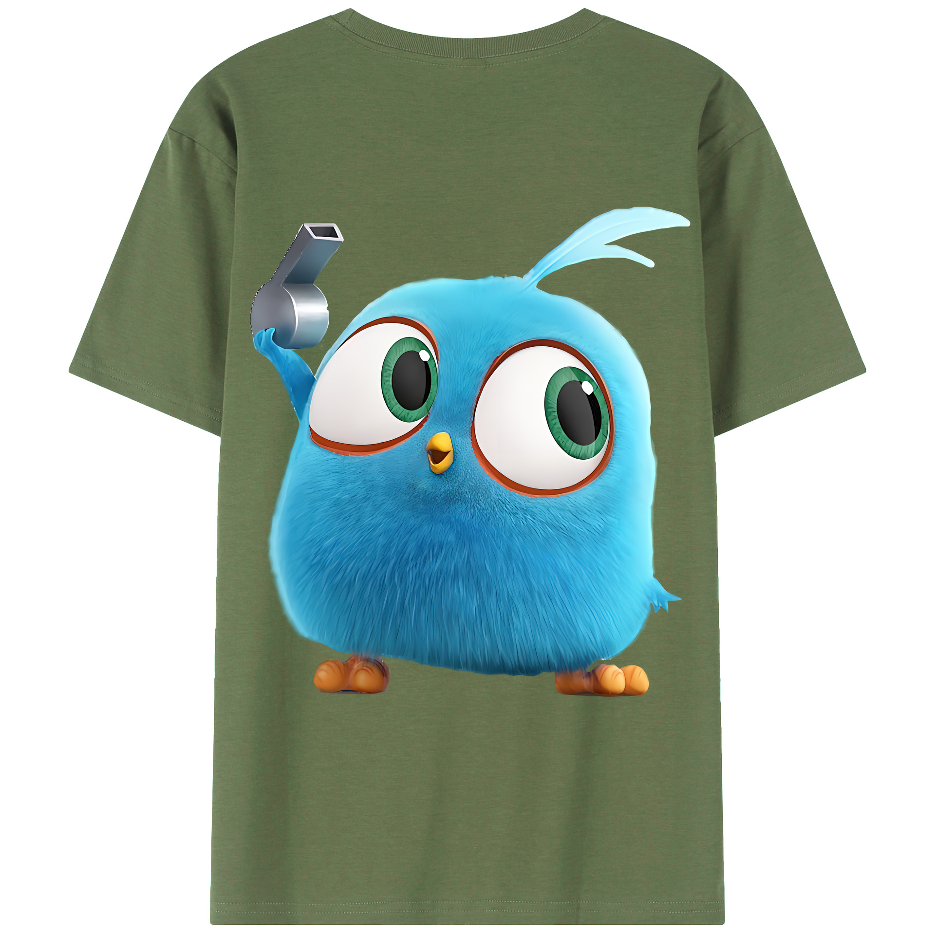 （画像用） Angry Birds アングリーバード 綿100％ メンズ半袖Tシャツ（バックプリント） 通気性